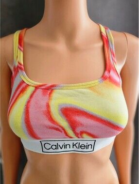 Calvin Klein Women's Tie-Dye Racerback Sports Bra Size M